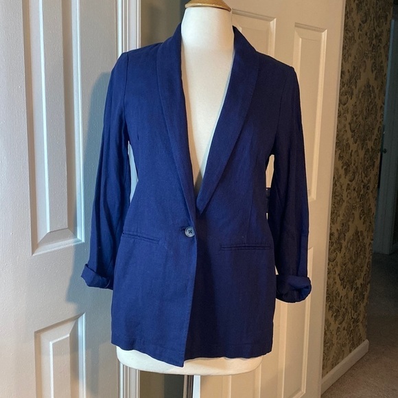 NWT Old Navy One Button Navy Blue Blazer Size XS - Picture 1 of 8